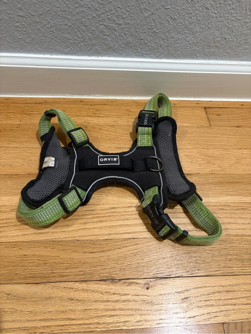 Orvis Green and Black Padded Dog Harness